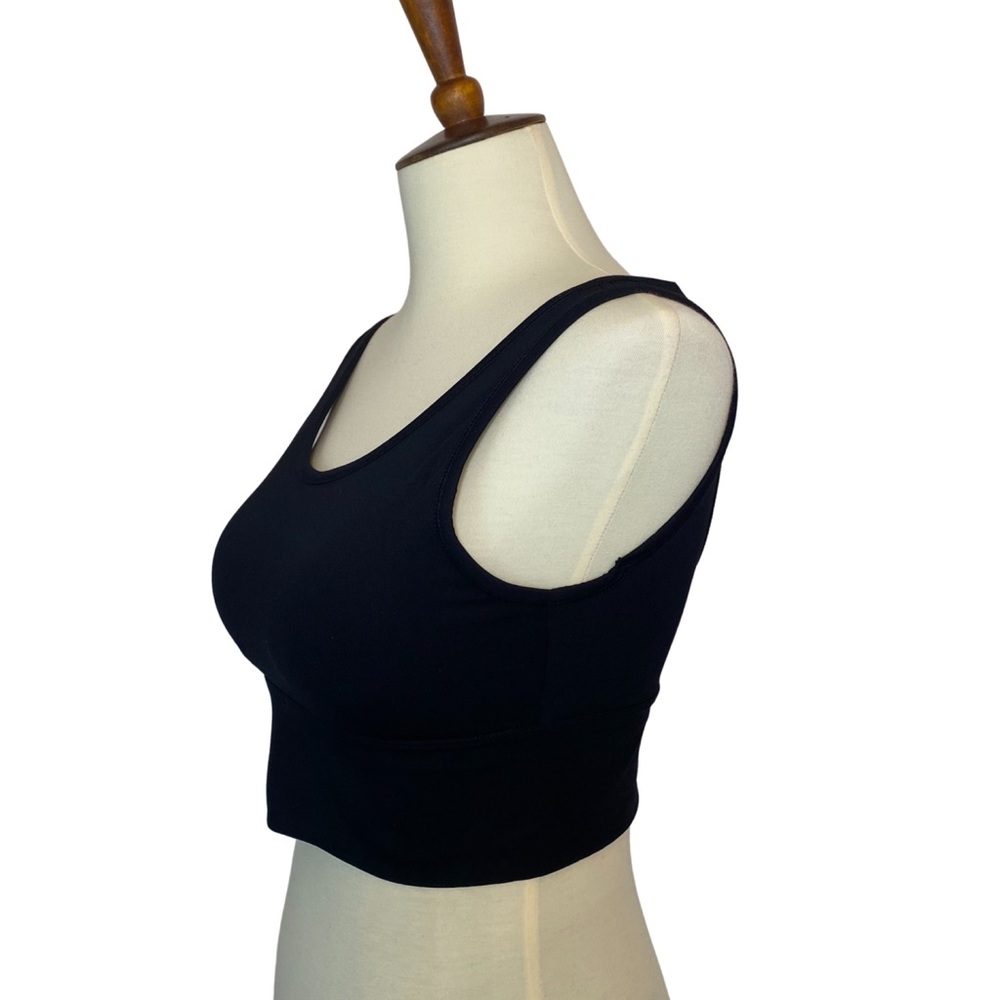 Black Yoga Sport Halter Low Back Crop Top - Picture 9 of 16